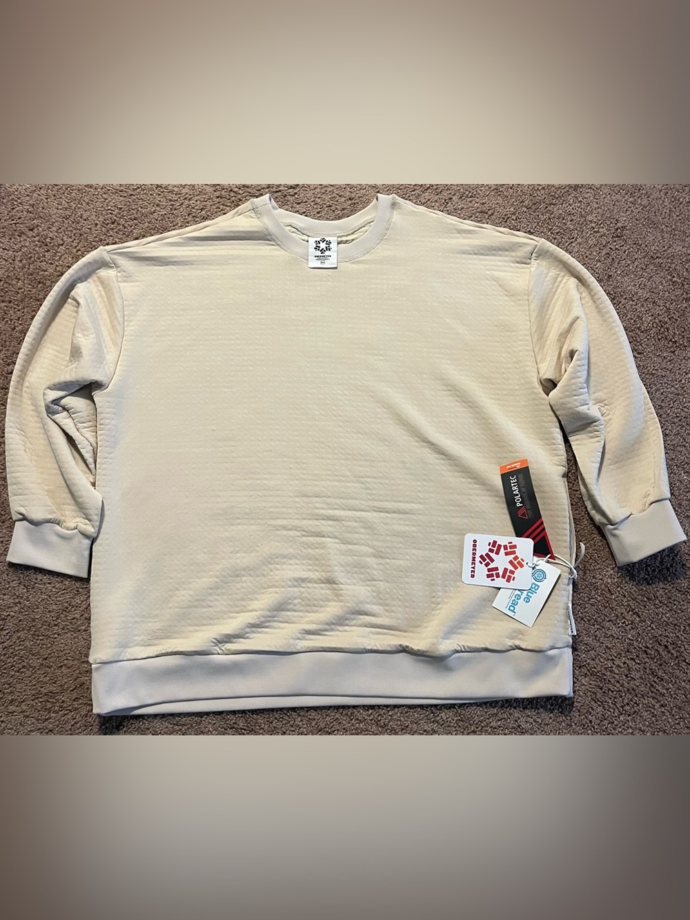 Obermeyer Polartec Men's Cream Crewneck Sweater - Size XXL